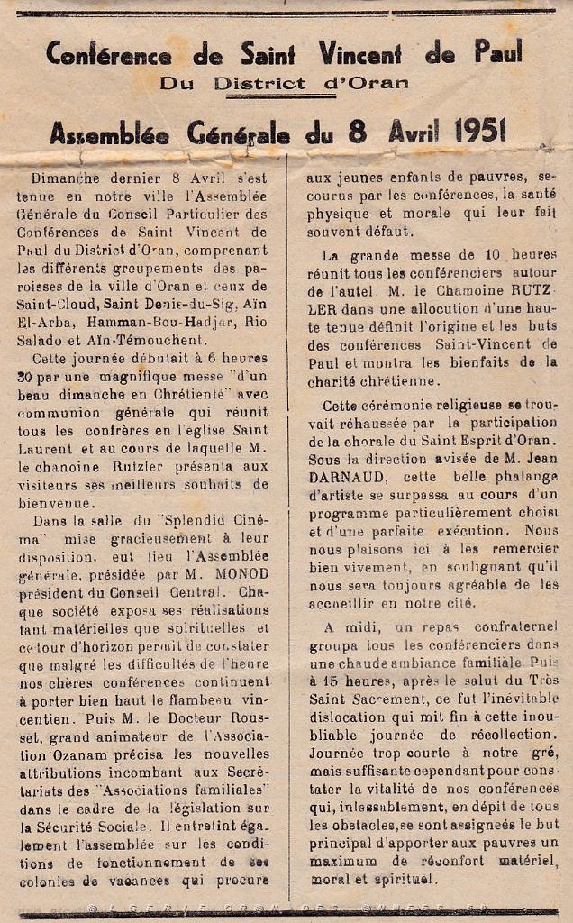 CHORALE ST ESPRIT D ORAN 1951 ET LA GAZETTE D'AIN TEMOUCHENT 12 AVRIL 1951.jpg